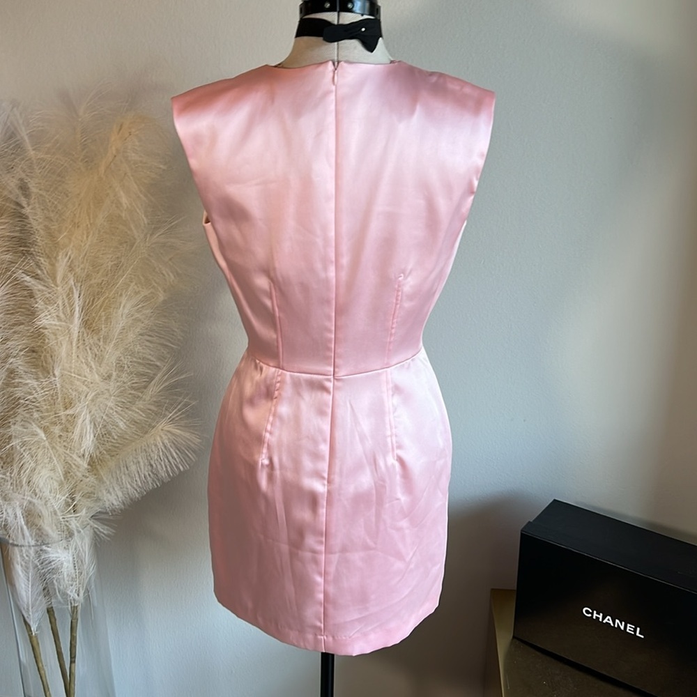 Zara Pink Pastel Satin Sleeveless 90’s Mini Dress NWT - Picture 7 of 11